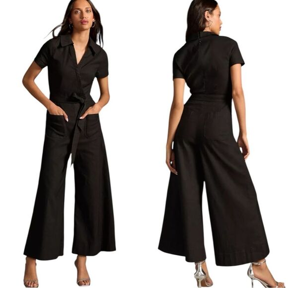 Anthropologie Maeve Collette Jumpsuit in Black Size 2 - Picture 1 of 11